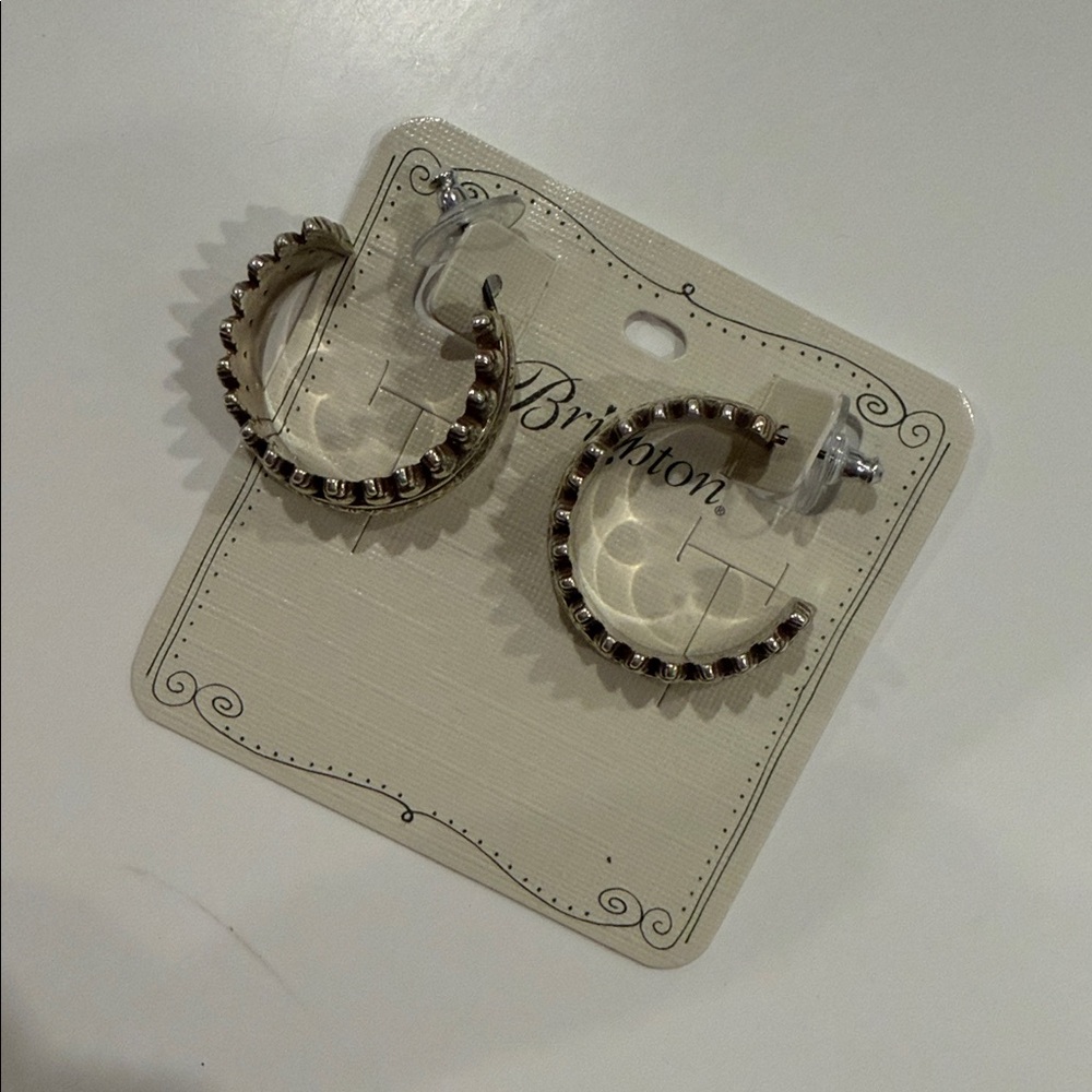 Brighton Silver and Black Hoop Earrings